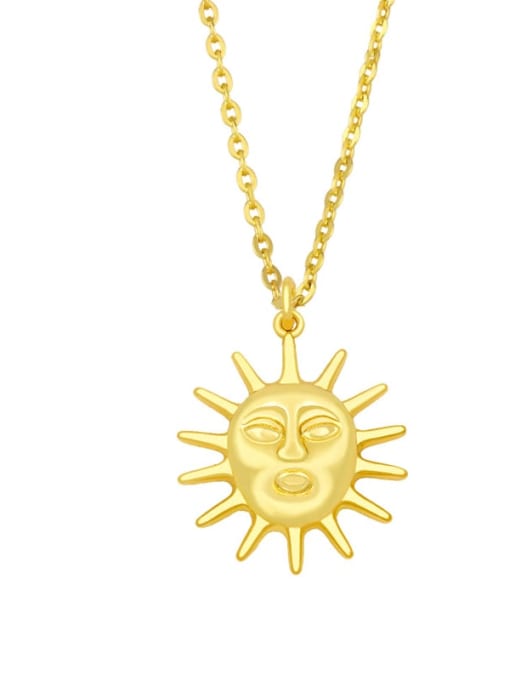 B Brass Sun Moon Vintage Necklace