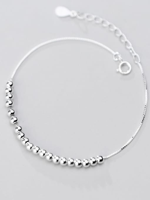 Rosh 925 Sterling Silver Bead Round Minimalist Beaded Bracelet 2
