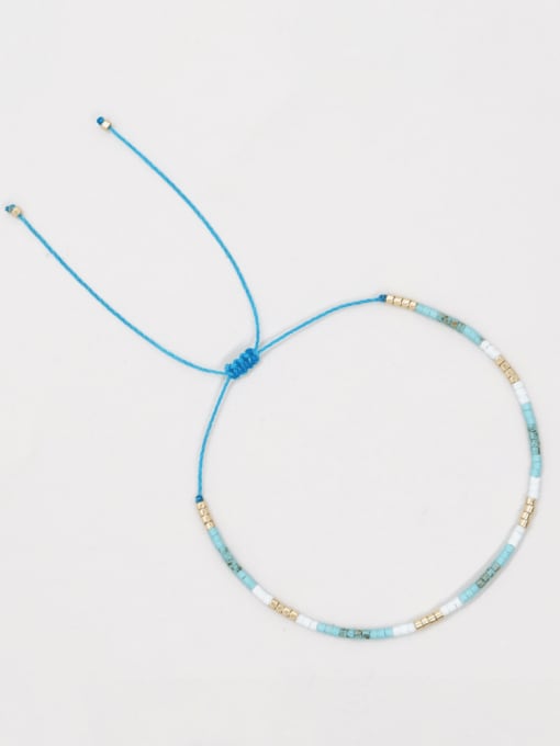 MI B220151C Zinc Alloy Miyuki Millet Bead Multi Color Geometric Bohemia Adjustable Bracelet