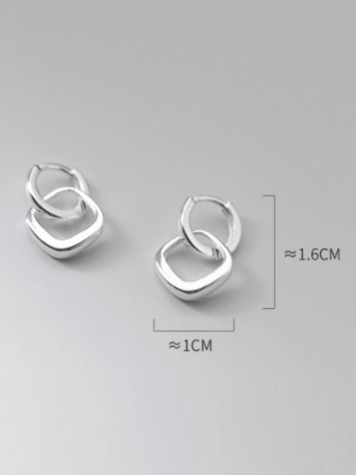 Rosh 925 Sterling Silver Geometric Minimalist Drop Earring 1