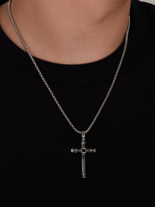 Open Sky Stainless steel Cross Vintage Regligious Necklace 1