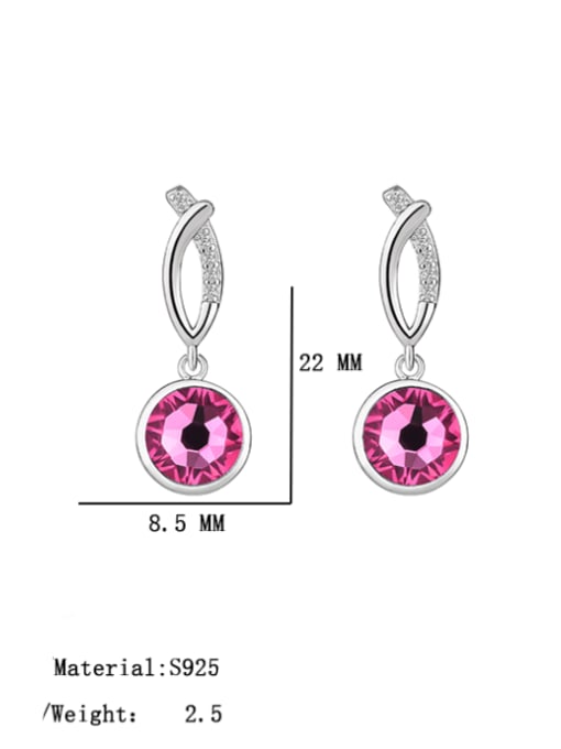 BC-Swarovski Elements 925 Sterling Silver Austrian Crystal Round Classic Drop Earring 2