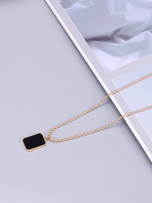 A TEEM Titanium Bead Chain Letter Minimalist pendant Necklace 1