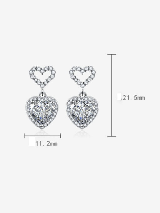 X&S Brass Cubic Zirconia Heart Dainty Cluster Earring 1