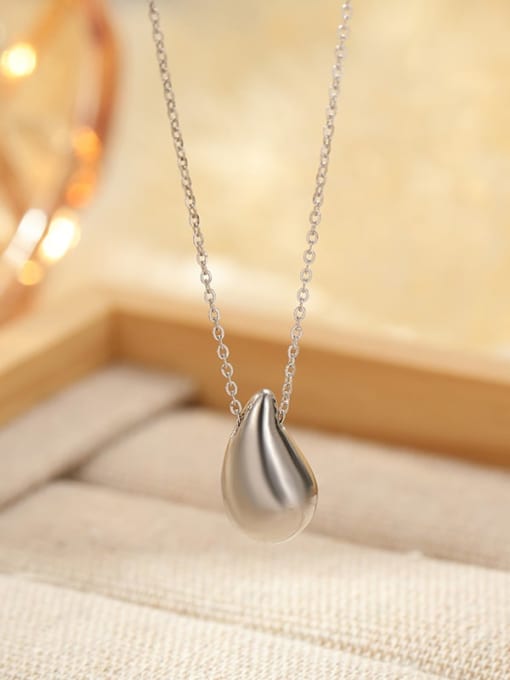 BeiFei Minimalism Silver 925 Sterling Silver Water Drop Minimalist Necklace 2