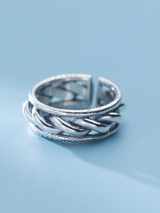 Rosh 925 Sterling Silver  Retro twist multilayer  Free Size Ring 3