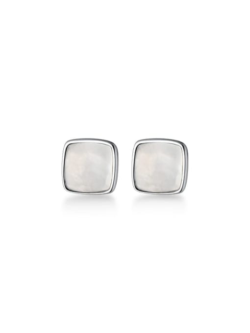 Rosh 925 Sterling Silver Shell Geometric Minimalist Stud Earring 4