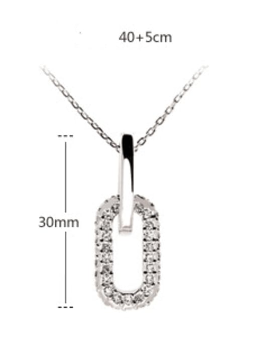 BLING SU Copper, synthetic zircon, simple, hollow, geometric pendant necklace 2