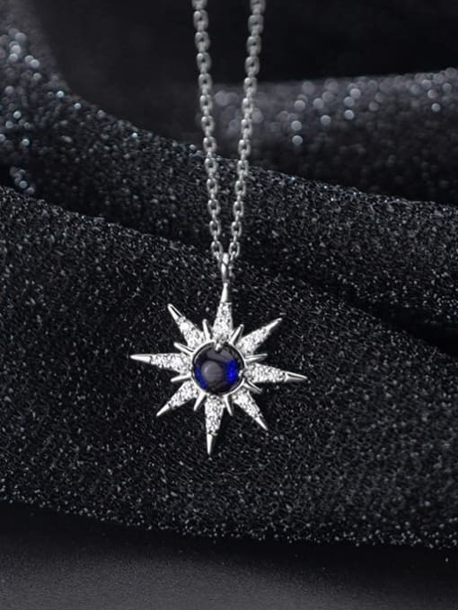 Rosh 925 Sterling Silver Cubic Zirconia Star Dainty Necklace