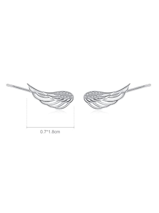 MODN 925 Sterling Silver Wing Cute Stud Earring 2