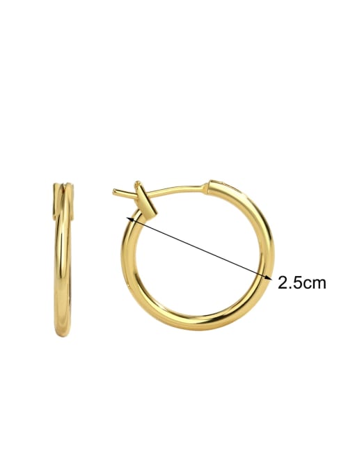 Gold round earrings 25mm Brass Geometric Minimalist Hoop Earring