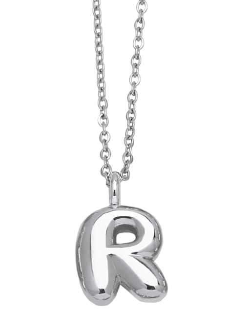 R Brass Letter Minimalist Necklace