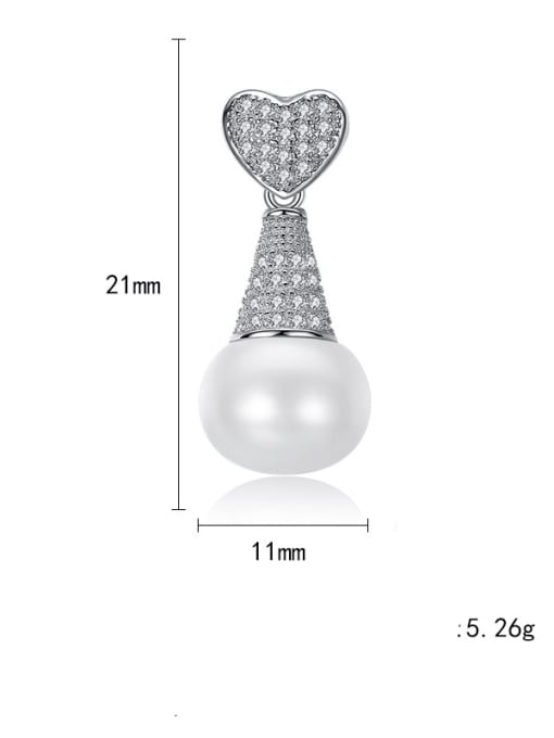 CCUI 925 Sterling Silver Cubic Zirconia White Heart Luxury Drop Earring 4