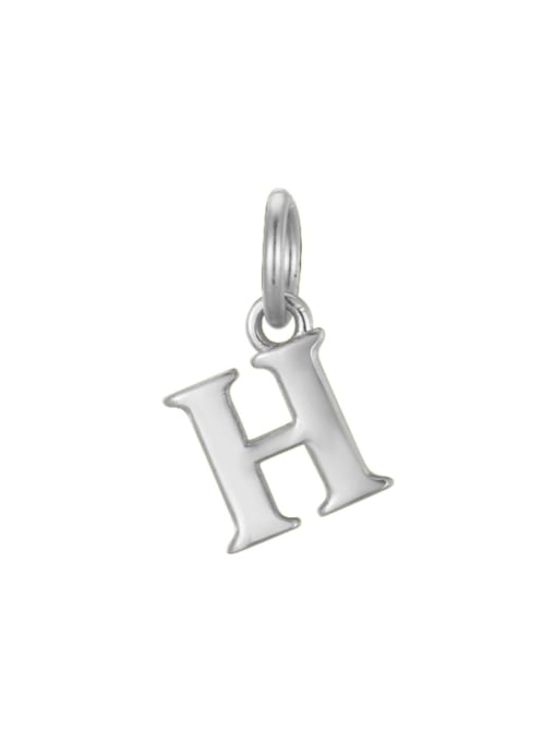 H 925 Sterling Silver Minimalist Letter  Pendant