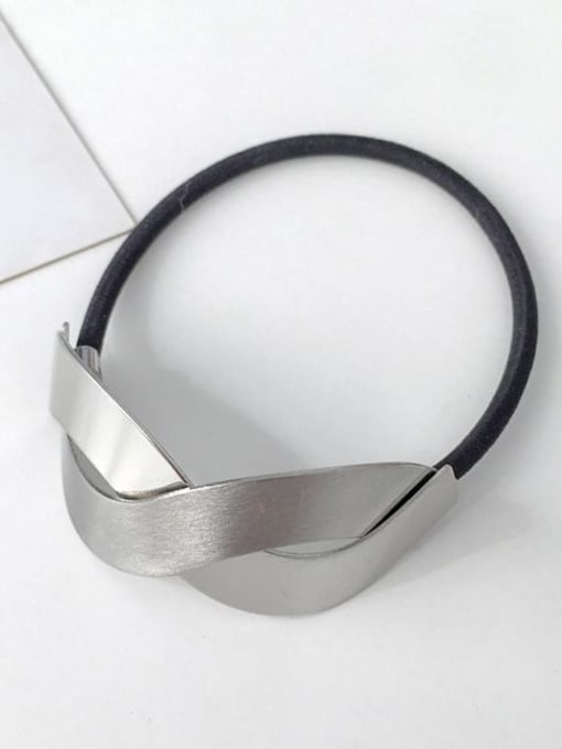2 steel wave Rubber band Minimalist Geometric Alloy Hair Rope