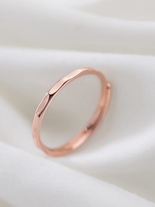 Rosh 925 Sterling Silver Round Minimalist  Free Size Band Ring