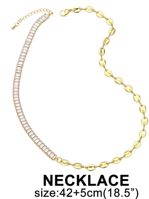 Necklace Brass Cubic Zirconia  Minimalist Geometric  Bracelet and Necklace Set