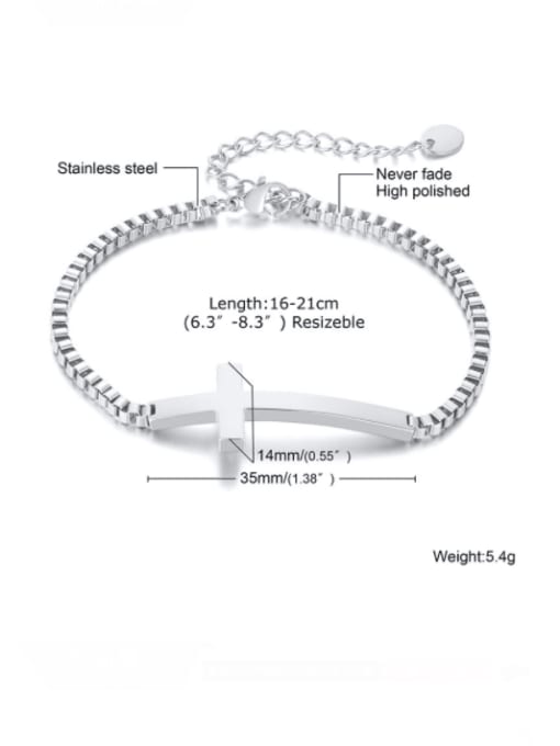 CONG Titanium Steel Geometric Minimalist Link Bracelet 3