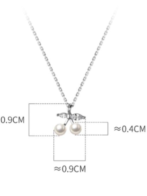 Rosh 925 Sterling Silver Imitation Pearl Friut Minimalist Necklace 2