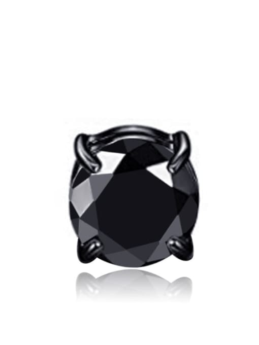 black single Titanium Rhinestone Multi Color Square Minimalist Stud Earring  No piercings