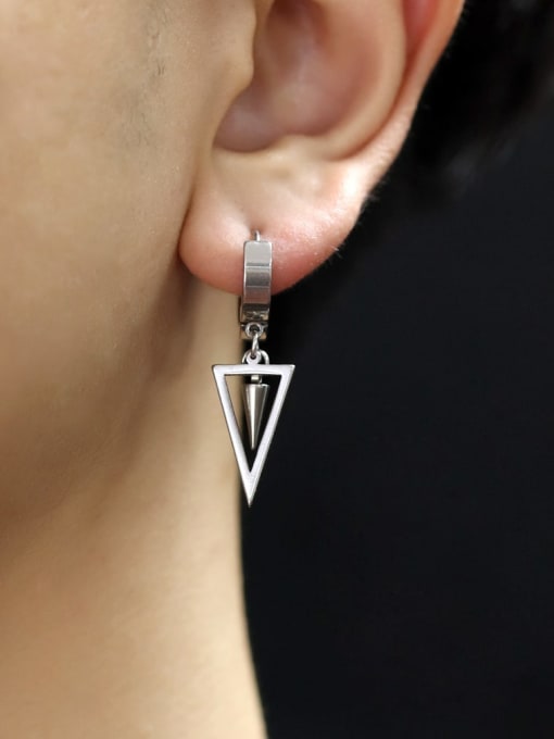 Open Sky Titanium Steel Triangle Minimalist Drop Earring 1