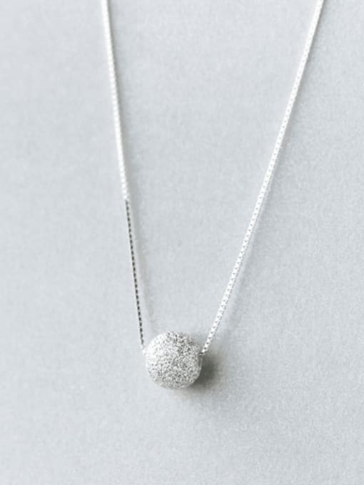 Rosh 925 Sterling Silver  Minimalist Round Ball Pendant  Necklace