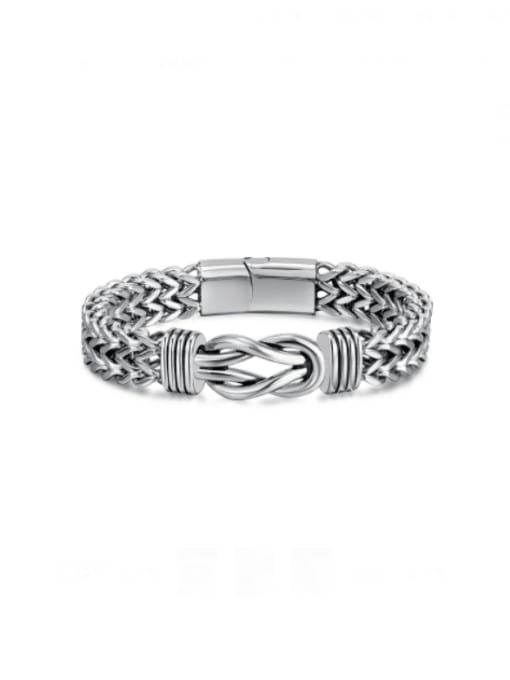 1341 steel bracelet steel color Titanium Steel Geometric Hip Hop Link Bracelet
