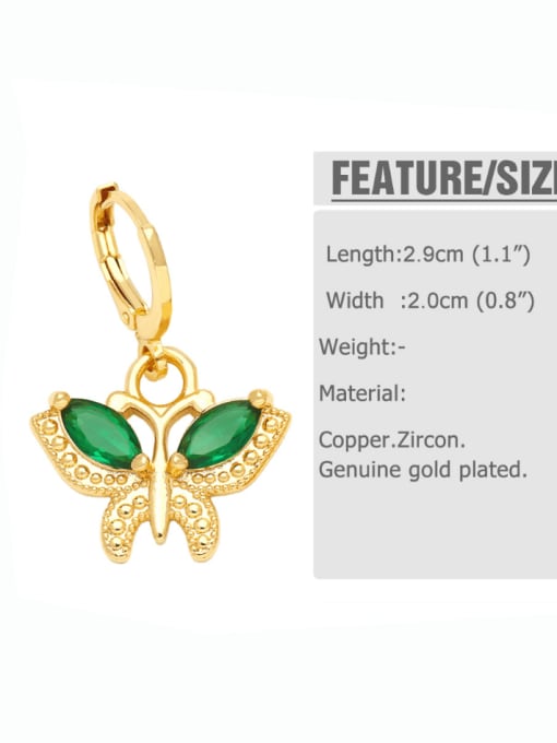 CC Brass Cubic Zirconia Butterfly Trend Huggie Earring 4