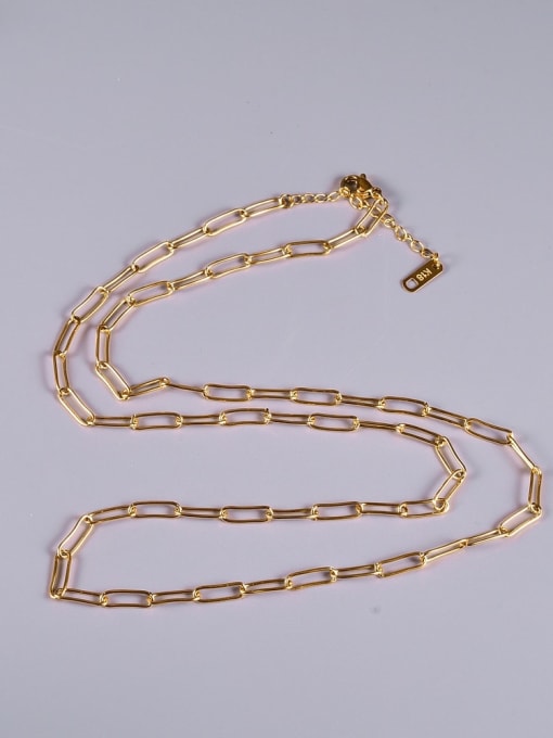 A TEEM Titanium Irregular Minimalist Hollow Chain  Necklace 3