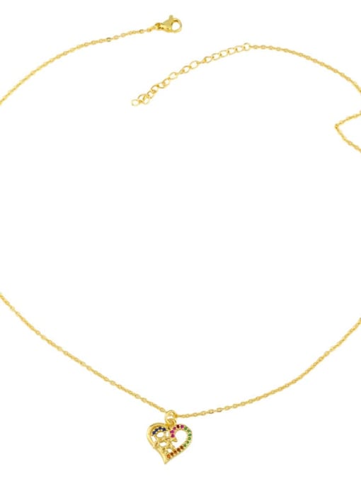 CC Brass Cubic Zirconia Heart Minimalist Necklace 3