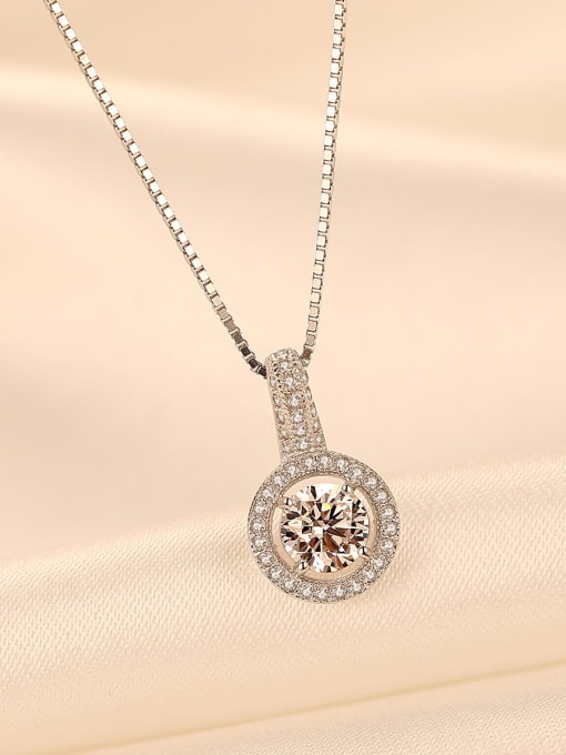 CCUI 925 Sterling Silver Micro Setting Zircon Crystal  Necklace 2