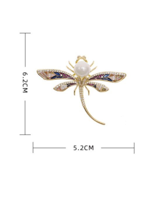 Luxu Brass Cubic Zirconia Dragonfly Trend Brooch 1