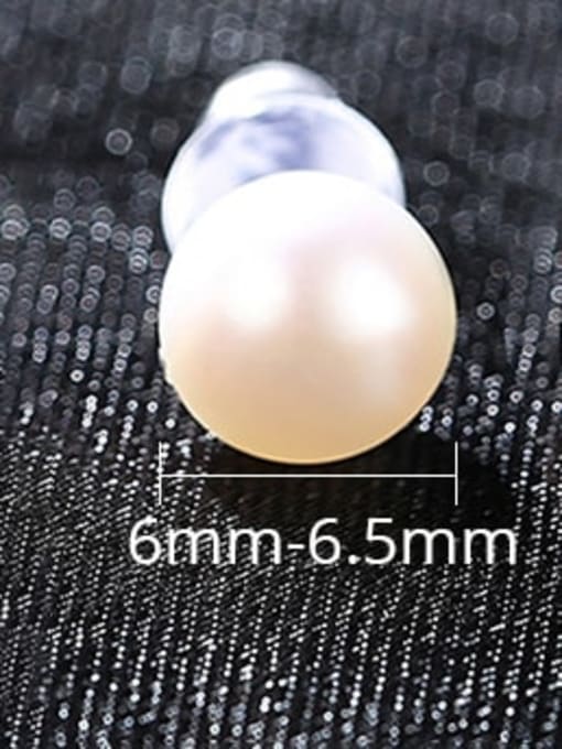 6 3I10 925 Sterling Silver Freshwater Pearl Round Minimalist Stud Earring