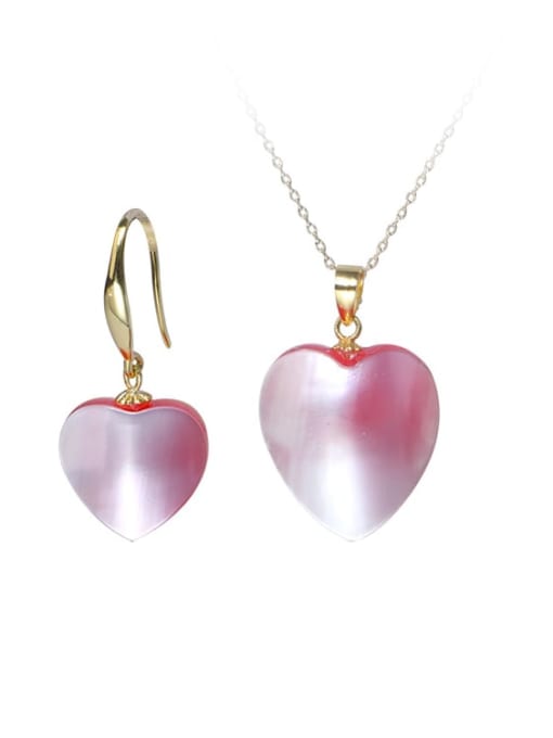 RAIN Brass Shell Minimalist Heart Earring and Necklace Set 4