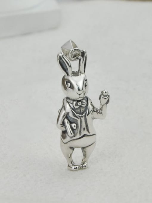 SHUI Vintage Sterling Silver With Vintage Rabbit Pendant Diy Accessories 3