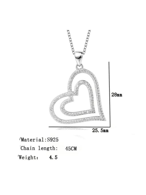 BC-Swarovski Elements 925 Sterling Silver Cubic Zirconia Heart Minimalist Necklace 4