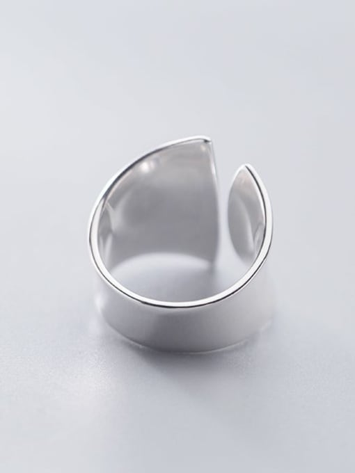 Rosh 925 Sterling Silver Smooth Irregular Minimalist Free Size Ring 3