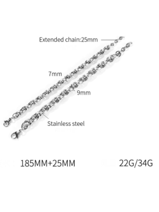 Open Sky Titanium Steel Geometric Hip Hop Link Bracelet 3