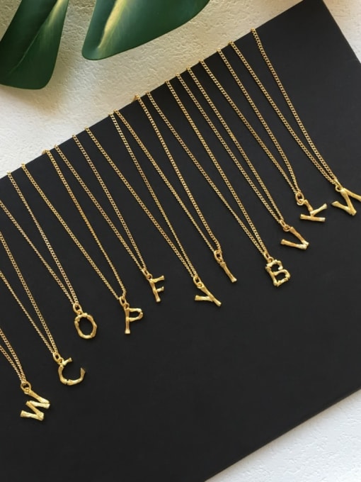 My Model Copper Letter Minimalist Initials Necklace