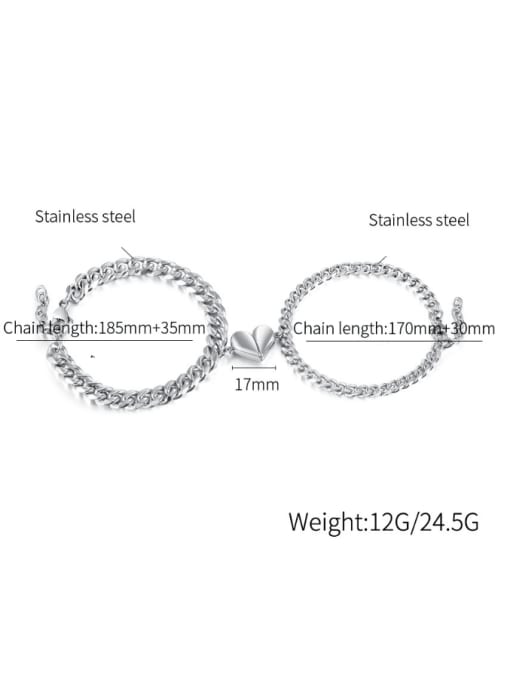 Open Sky Stainless steel Heart Minimalist Link Bracelet 3