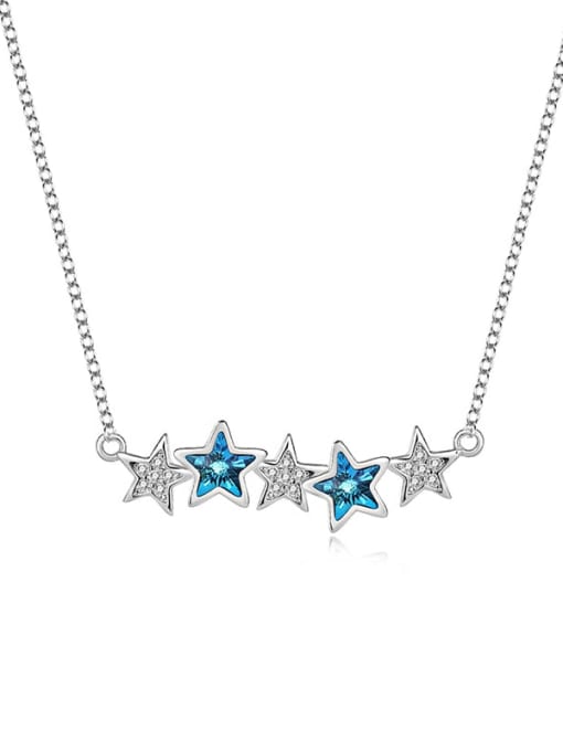 JYXZ 027 (Gradient Blue) 925 Sterling Silver Austrian Crystal Star Classic Necklace