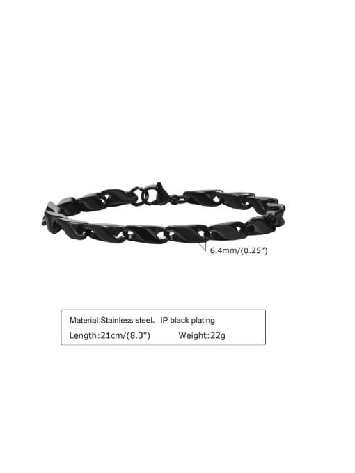 black Titanium Steel Irregular Minimalist Link Bracelet