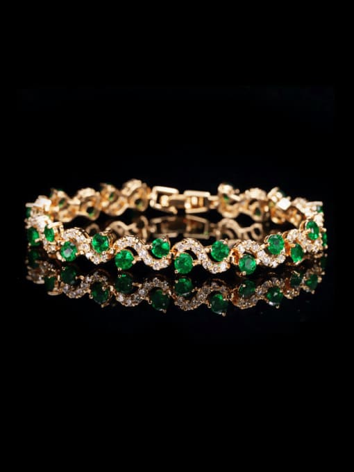 Green Exquisite Jewelry All-match Zircon Bracelet