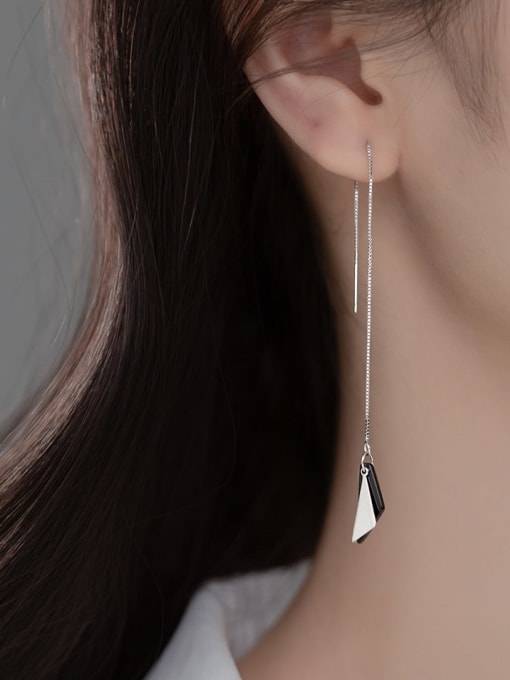 Rosh 925 Sterling Silver Triangle Minimalist Drop Earring 2