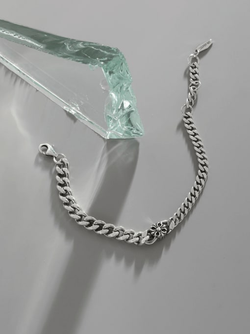 DAKA 925 Sterling Silver  Vintage Hollow Geometric  Chain Link Bracelet 1