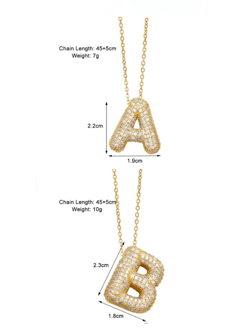 CC Brass Cubic Zirconia Letter Minimalist Necklace 2