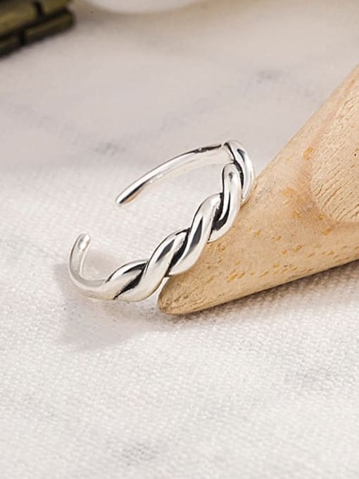 HAHN 925 Sterling Silver Vintage Twisted double-layer twist  Band Ring 3