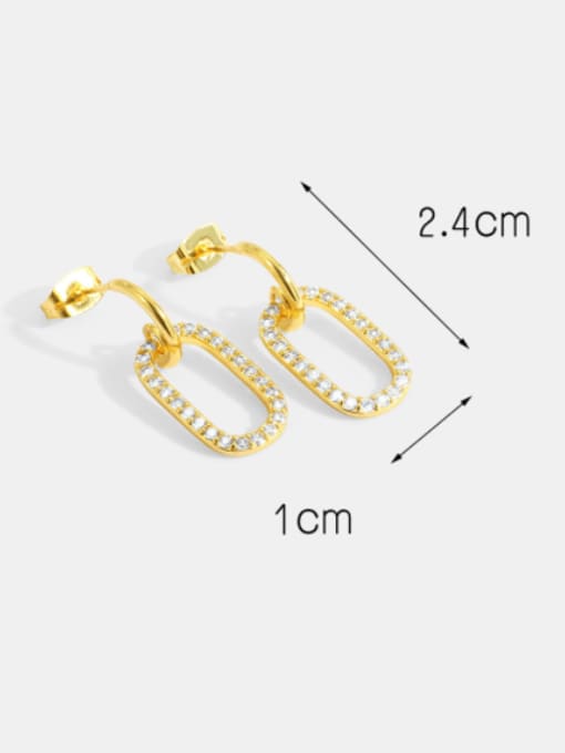 CHARME Brass Cubic Zirconia Geometric Minimalist Drop Earring 2