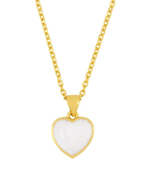 CC Brass Shell Heart Minimalist  pendant Necklace 3