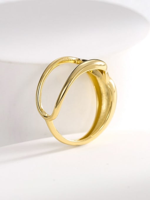CHARME Brass Geometric Minimalist Stackable Ring 2
